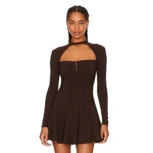 LOBA Aitana Mini Dress in Dark Brown